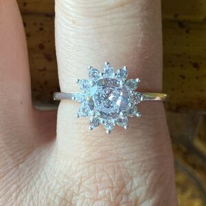 Simulated Diamond Sterling Silver Ring Size 9